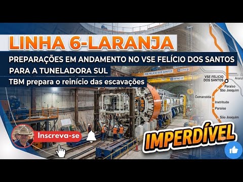  A TUNELADORA SUL ESTÁ PARADA NO POÇO VSE FELICIO DOS SANTOS, E IRÁ RETOMAR AS ESCAVAÇÕES EM BREVE.