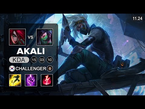 Akali Mid vs Katarina - KR Challenger - PreSeason 12 Patch 11.24
