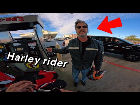 PASSING A GROUP OF HARLEY RIDERS…