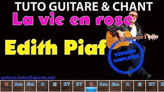 Tuto guitare chant la vie en rose Edith Piaf