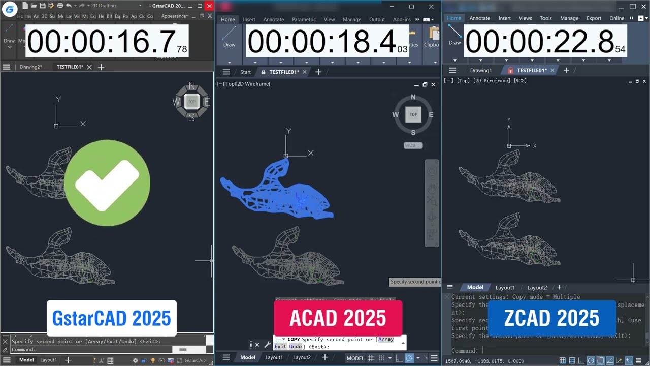 GstarCAD 2025 Performance Comparison