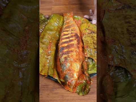🔥 ASMR Banana Leaf Fish Fry | South Indian Style | Satisfying Sizzle Sounds #shorts #asmr