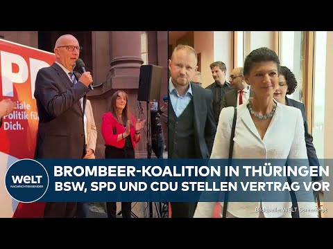 Video Thumbnail: THÜRINGEN: Grünes Licht bei Brombeer-Koalition! CDU, SPD und BSW präsentieren Regierungsprogramm