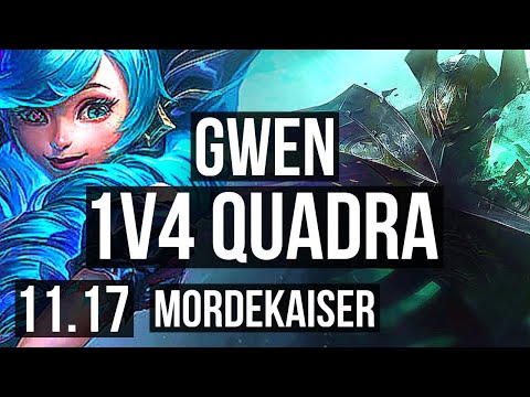 GWEN vs MORDEKAISER (TOP) | 1v4 Quadra, 9/0/6, 6 solo kills, Legendary | EUW Grandmaster | v11.17