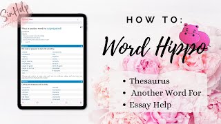 HOW TO: Word Hippo - College Writing