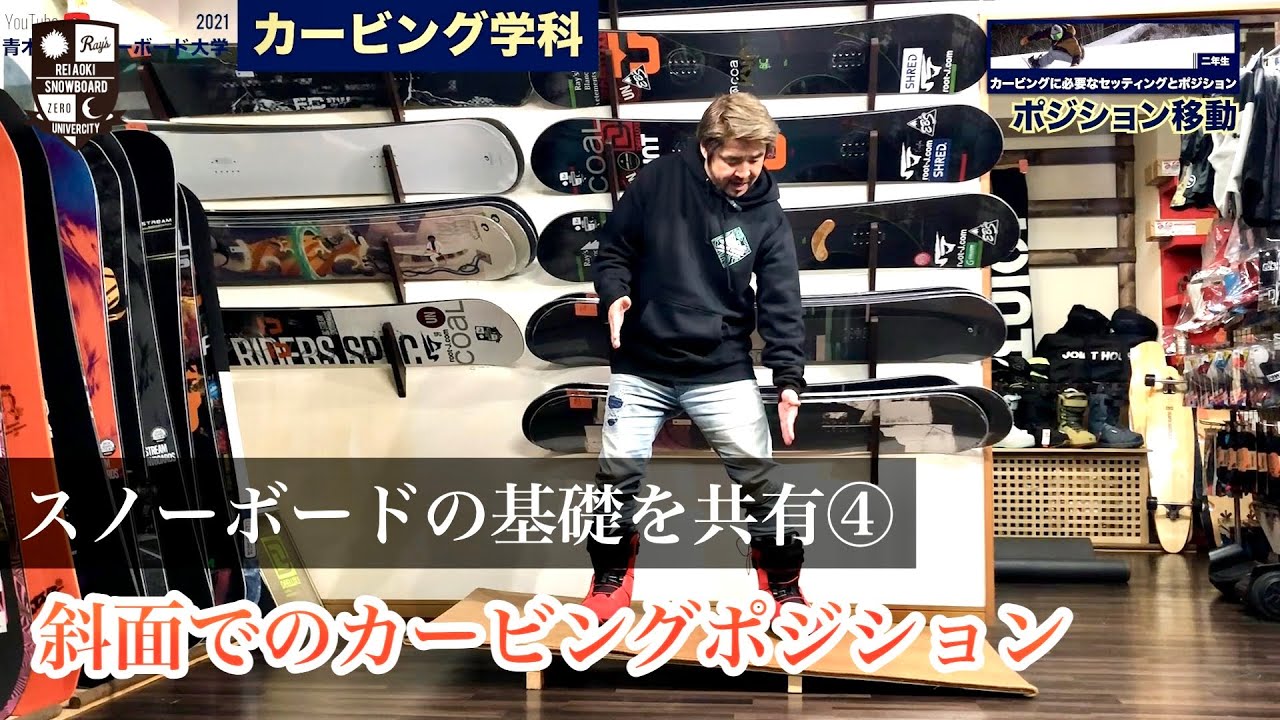 スノーボードの基礎を共有④【カービング学科解説型ハウツー】斜面での立ち方にはバランスゾーンがポイント。前後足の間を自由に使えるようにポジションを考える※カービングハウツー無料公開