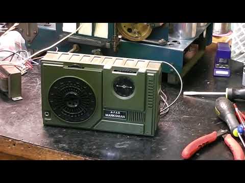 Military style radio receives Caroline.