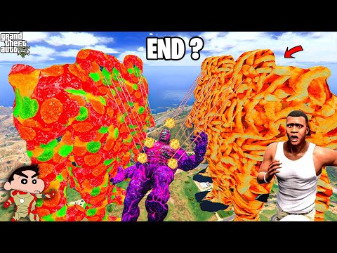 FRANKLIN & KURKURE GOD VS CHIPS TITAN & JELLY GOD IN GTA5