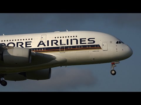 Singapore Airlines Airbus A380 9V-SKQ Landing at NRT 16R