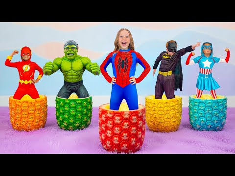 Nastya and her Superhero Friends help everyone and save the day.