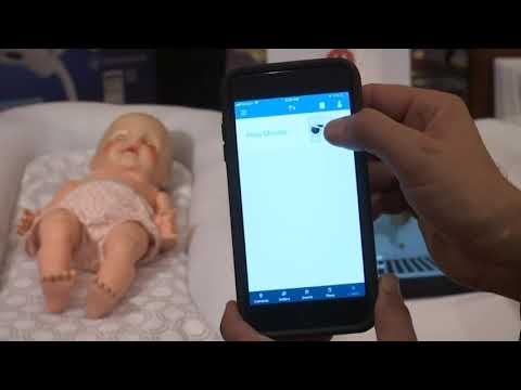 Motorola is touting a high-tech parenting solution at Las Vegas gadget show CES - a connected baby monitor that lets parents watch and even interact with their child through their smartphone. (Jan. 8)