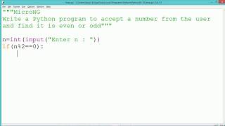 Python Program even/odd