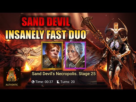 Fastest Sand Devil 25 Duo Team! God-Seeker + Gnut Showcase! Raid Shadow Legends