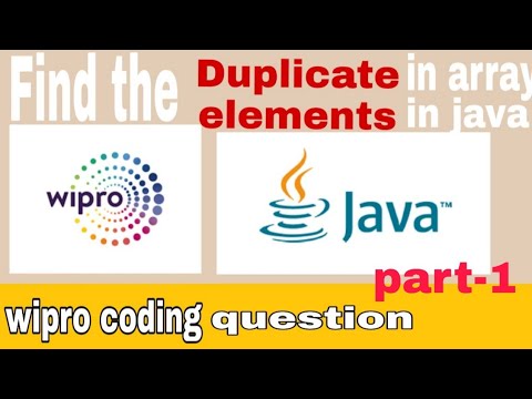 Finding Duplicate Elements In Array In Java Wipro Coding Question Nlth Coding Question 2021