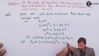 Quadratic Equations - Example 1 - Theory of Equations - IIT JEE Mathematics Video Lectures