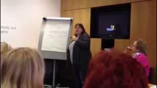 Sally Whittle explaining the Tots 100 scores