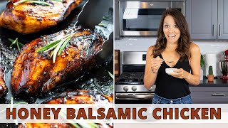 Honey Glazed Balsamic Chicken Breasts - Seared in a Cast Iron Skillet!