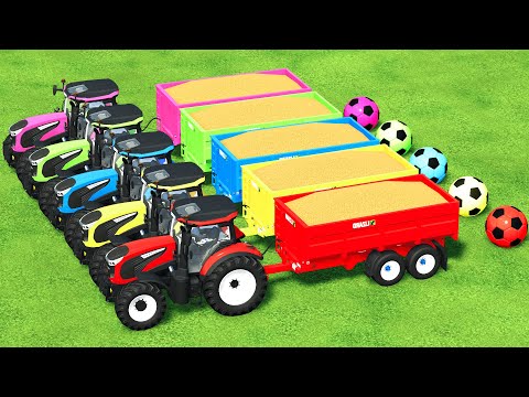 HARVEST, LOAD & TRANSPORTING WHEAT WITH LANDINI TRACTORS - Farming Simulator 22