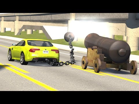 BeamNG.drive - Car Chained To The Projectile