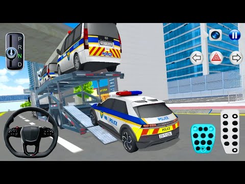Police Cars Transport to Parking Garage by Trailer Truck 🚓🚛 | 3D Driving Class 2026 Android Gameplay
