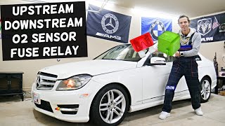 MERCEDES W204 Upstream Downstream O2 Oxygen Sensor Fuse Relay Location Replacement C250 C300 C180 C2