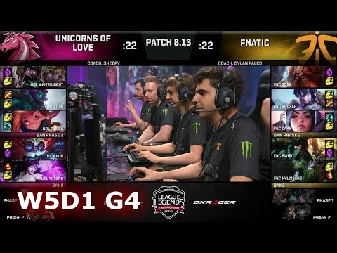 Unicorns of Love vs Fnatic | Week 5 Day 1 S8 EU LCS Summer 2018 | UOL vs FNC W5D1