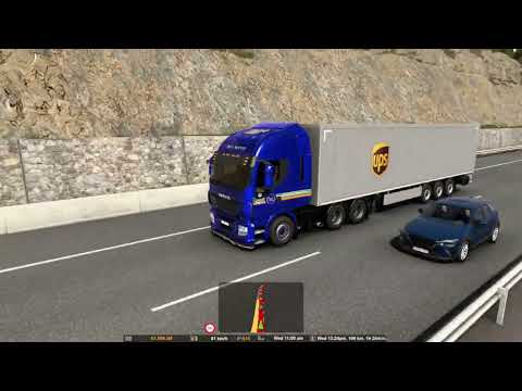 Euro Truck Simulator 2 - Iveco Hi-way hauling carbonated water from Madrid to Ciudad Real, Spain.