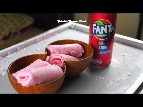 Fanta Strawberry Flavour Soda Drink Ice Cream Roll