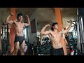After workout at the gym / Muscle Flexing