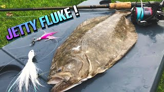 Surf Fishing For Fluke With Bucktail Jigs! 1st Keeper 2020!
