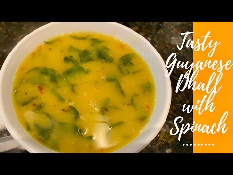 How To Make Tasty Guyanese Dhall/yellow split peas with Spinach /Poi Bhagee
