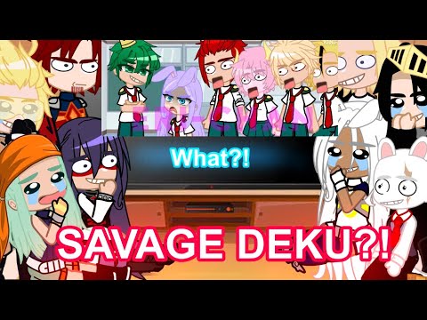 Pro heroes react to Savage Deku ! || mha/bnha || Gacha Club/Life || my AU || 