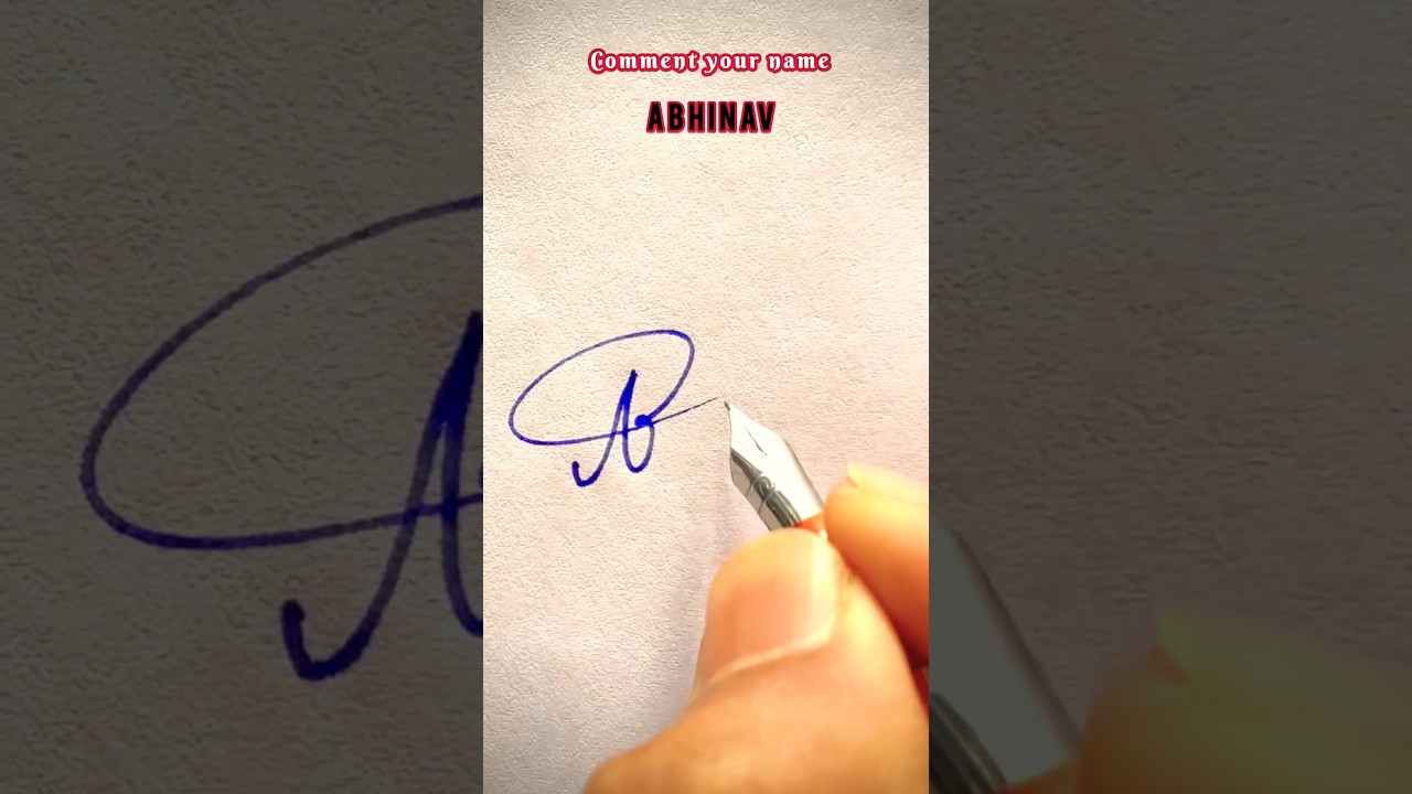 Best signature for ABHINAV name ✨ // handwritten // signature style #signature #signaturestyle