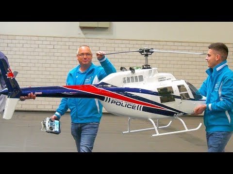 XXXL RC MODEL SCALE HELICOPTER INDOOR FLIGHT - PETER HOLTACKERS - BELL 206 JETRANGER