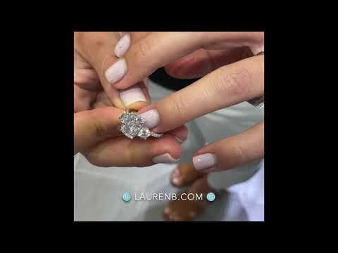3 ct Cushion Cut Diamond Three-Stone Engagement Ring