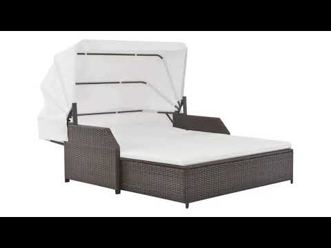 💡 Festnight- 2 Personen Doppelliege Sonnenliege mit Sonnendach 💡