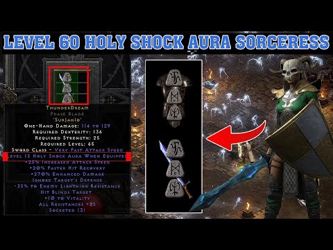 ⚡ Level 60 Holy Shock Aura Sorceress – Insanely Fast Monster Clearing! | Diablo 2 Resurrected