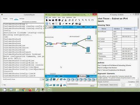 11.5.5 Packet Tracer - Subnet an IPv4 Network