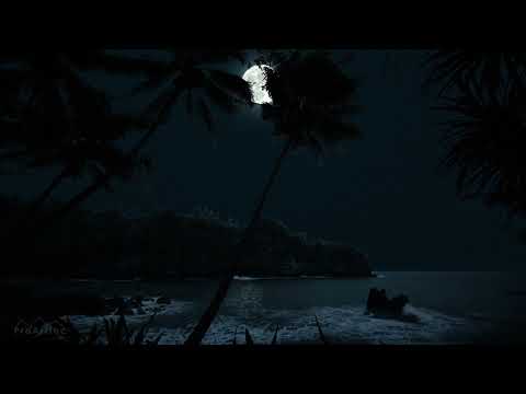 5K Tropical Beach Night - 8 HOURS of Soothing Nature Night Sounds for Relaxation and Sleep