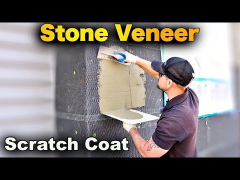Stone Veneer Installation - Part 1. Scratch Coat (Metal Lath And Underlayment)