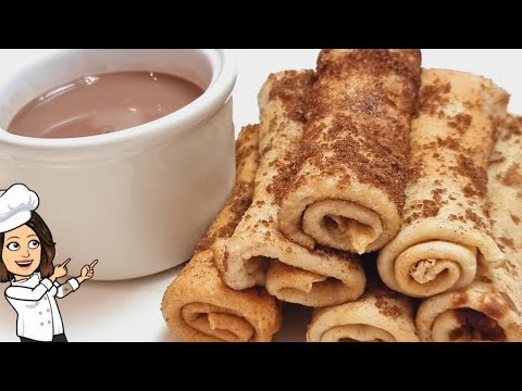 CREPES "Churros" SALUDABLES! SÓLO 2 INGREDIENTES 😱. Veganos/ SIN Lácteos SIN Huevos SIN azúcar