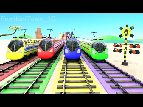 あぶない新幹線【電車】アニメ fumikiri town railroad train crossing animation