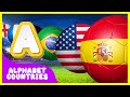 Alphabet Countries With Football ️ Alphabet With Countries Flags On Footballs In English For Kids
