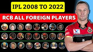 IPL 2008 To 2022 RCB All Foreign Players | RCB All Foreign Players In IPL History