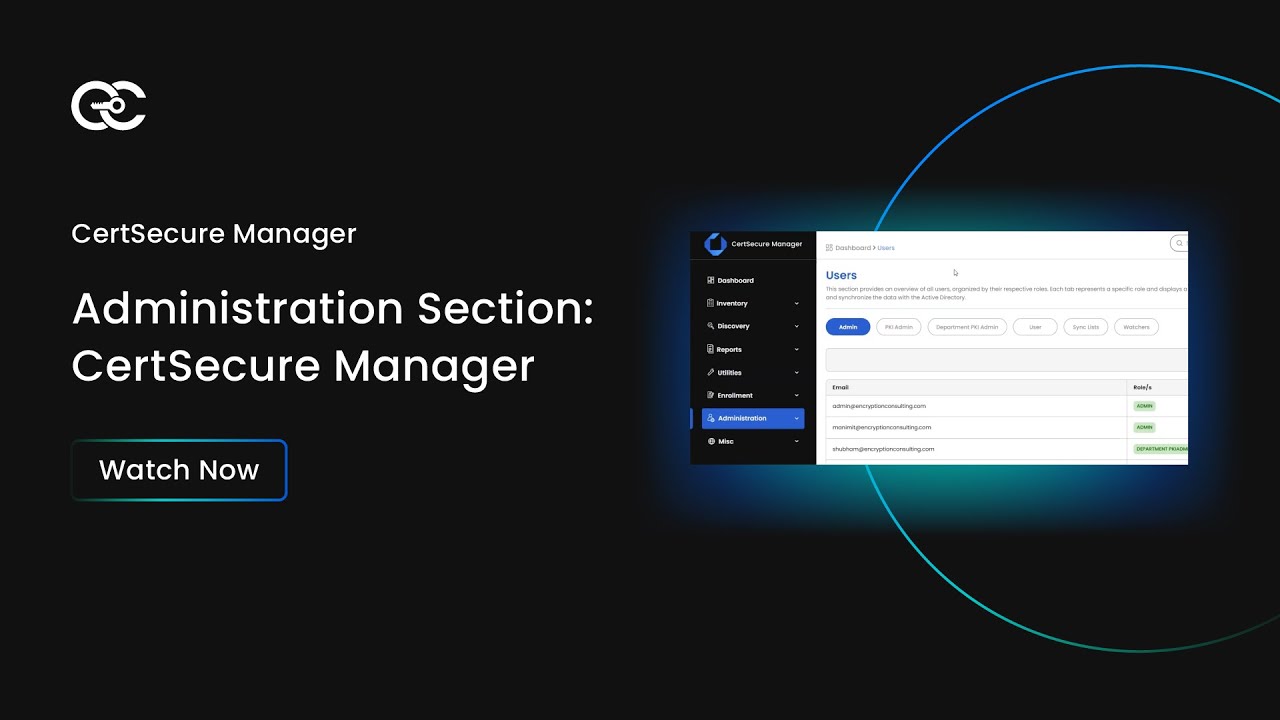 CertSecure Manager's Administration | Certificate Lifecycle Management