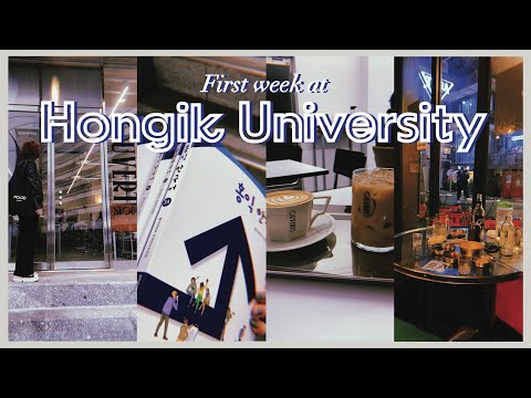 Primeira semana na Universidade Hongik 📚 | Escola de língua coreana, jantar fora em Seul e café fofo 🇰🇷