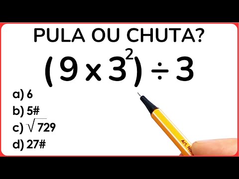 🔥5 QUESTÕES DE MATEMÁTICA BÁSICA - GRAU 1