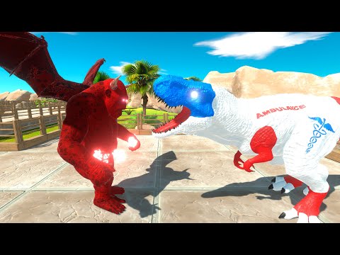 ⚡ DEMON VIRUS GORO vs DOCTOR T-Rex DEATH RUN JUNGLE - 🦖 Animal Revolt Battle Simulator 🦕