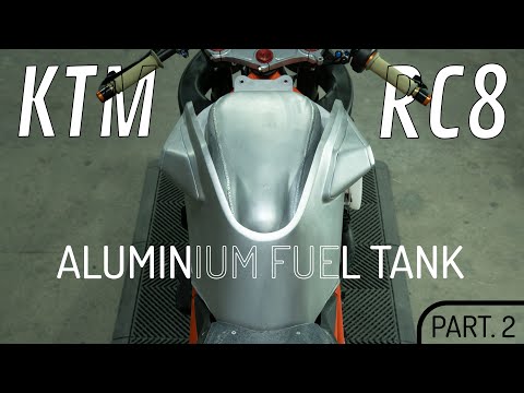 Custom KTM RC8 R Fuel Tank Part. 2 - First Handcrafted Aluminum Panels
