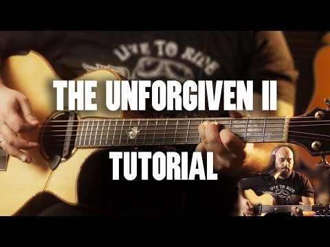 How to play Metallica The Unforgiven 2 on Acoustic Guitar with Percussion